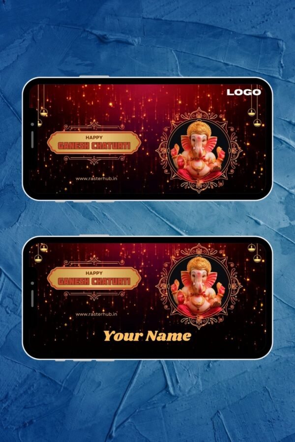 Gold & Red Traditional Ganesh Chaturthi Video Invitation – Maximalist Animated Festival E-Card | RHT0008