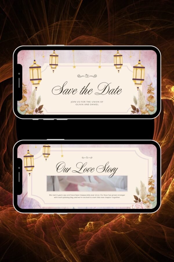 Pink & Brown Floral Wedding Invitation Video – Elegant Digital E-Card Design | RHD0010