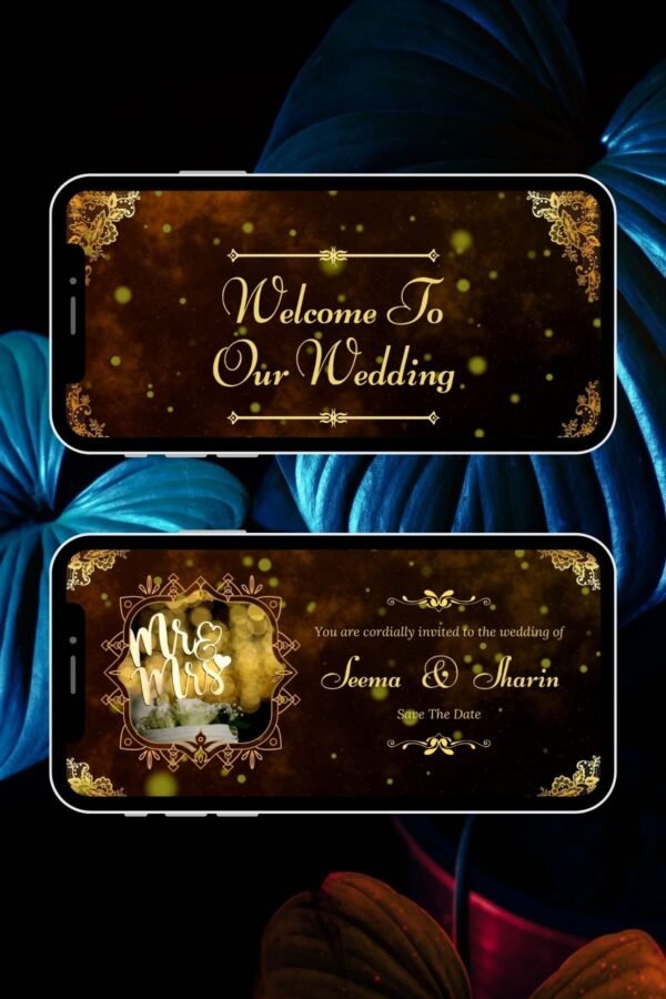 Black & Gold Traditional Indian Wedding Invitation Video – Royal Animated E-Card | RHW0013